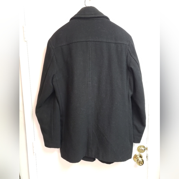 Merona - black wool mix P-coat - M - Picture 2 of 8